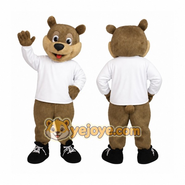 Brown White Bear Mascot Costume