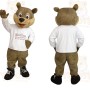 Brown White Bear Mascot Costume