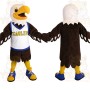 Brown White Yellow Blue Eagle Mascot Costume