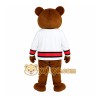 Brown White Hockey Bear Mascot Costume Brown White Hockey Bear Mascot Costume