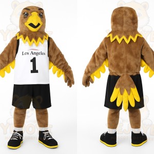 Brown Yellow Eagle Mascot Costume