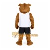 Brown White Bulldog Mascot Costume