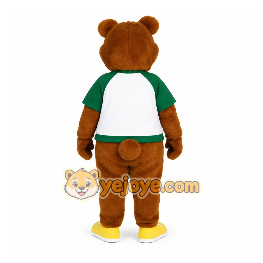 Brown Green White Bear Mascot Costume Brown Green White Bear Mascot Costume