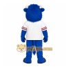 Blue White Buffalo Mascot Costume
