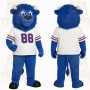 Blue White Buffalo Mascot Costume