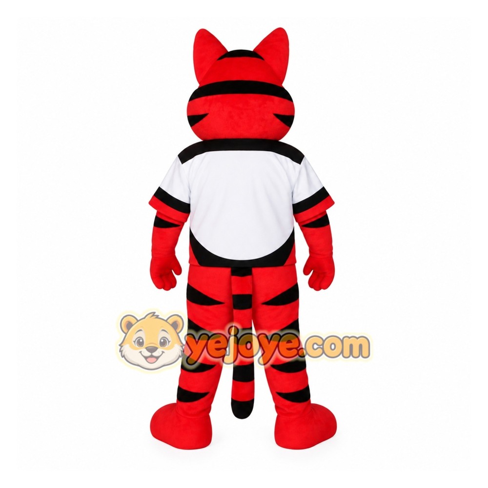Red Black White Striped Tiger Mascot Costume Red Black White Striped Tiger Mascot Costume