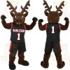 Brown Black Deer Basketball Mascot Costume