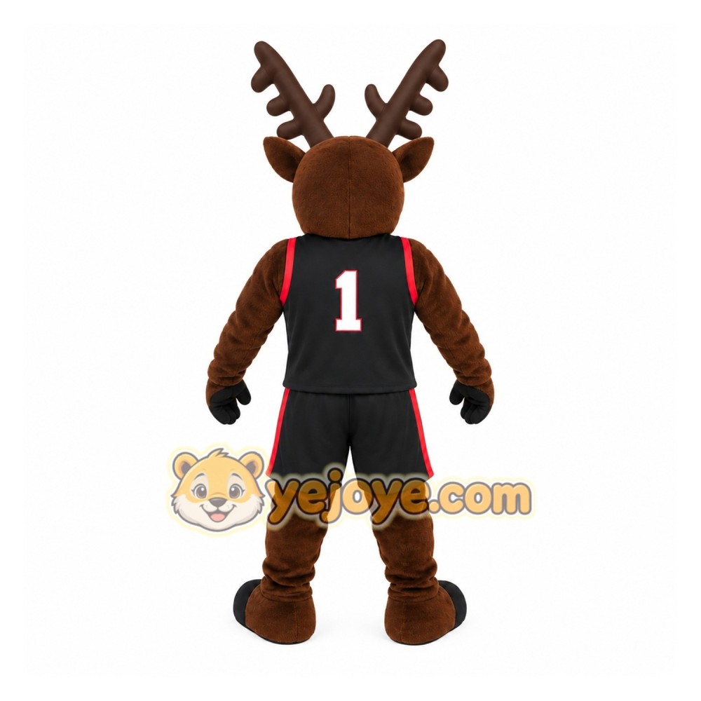 Brown Black Deer Basketball Mascot Costume Brown Black Deer Basketball Mascot Costume