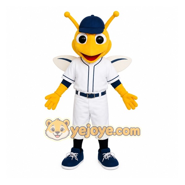 Yellow White Baseball Bee Mascot Costume