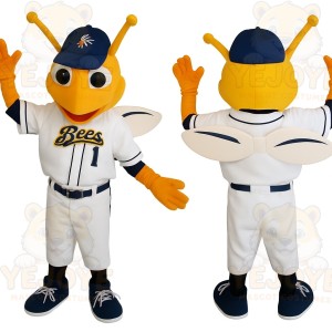 Yellow White Baseball Bee Mascot Costume