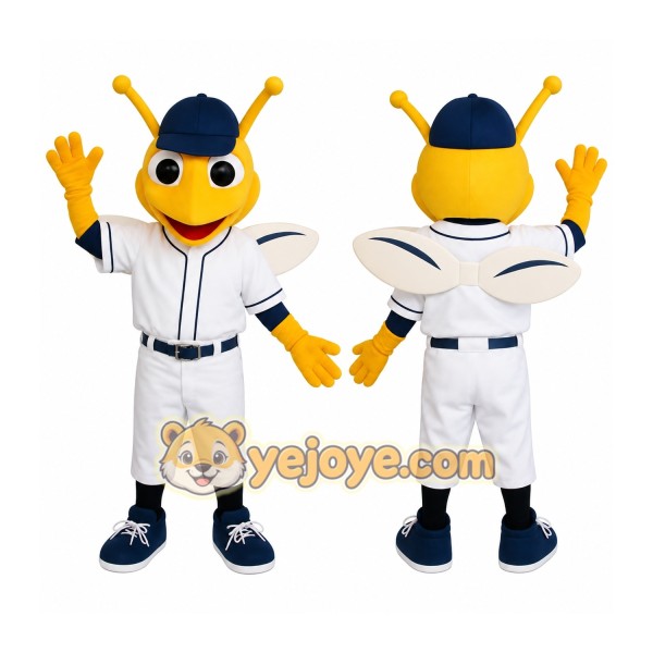 Yellow White Baseball Bee Mascot Costume