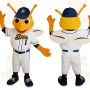 Yellow White Baseball Bee Mascot Costume