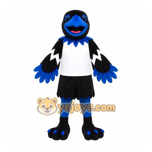 Black Blue White Bird Mascot Costume Black Blue White Bird Mascot Costume