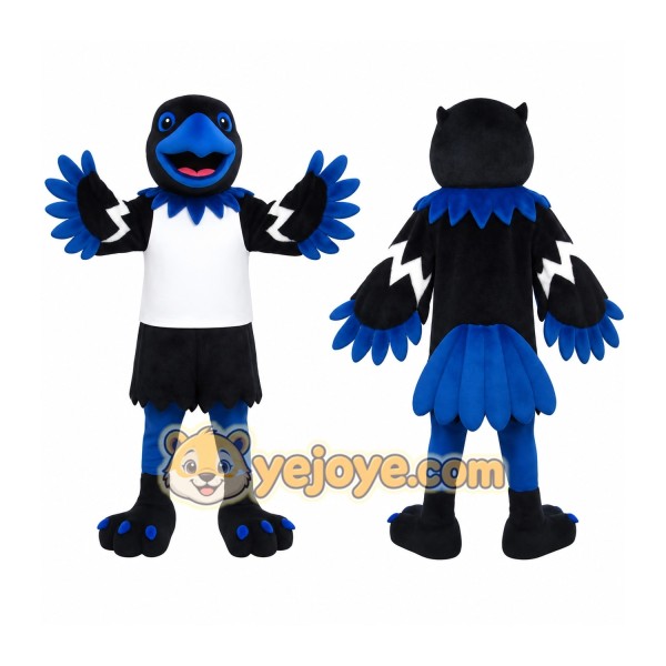 Black Blue White Bird Mascot Costume