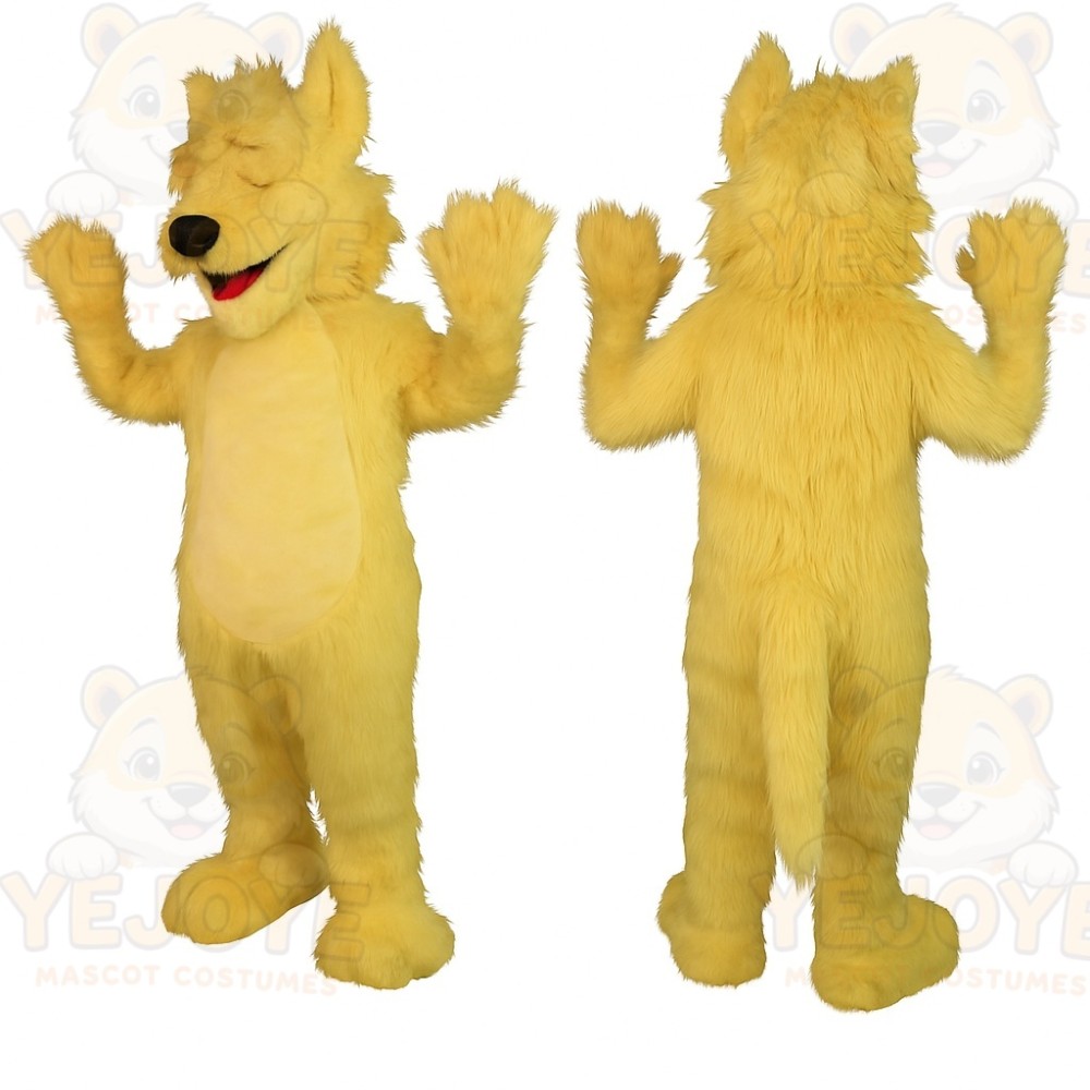 Yellow Wolf Mascot Costume