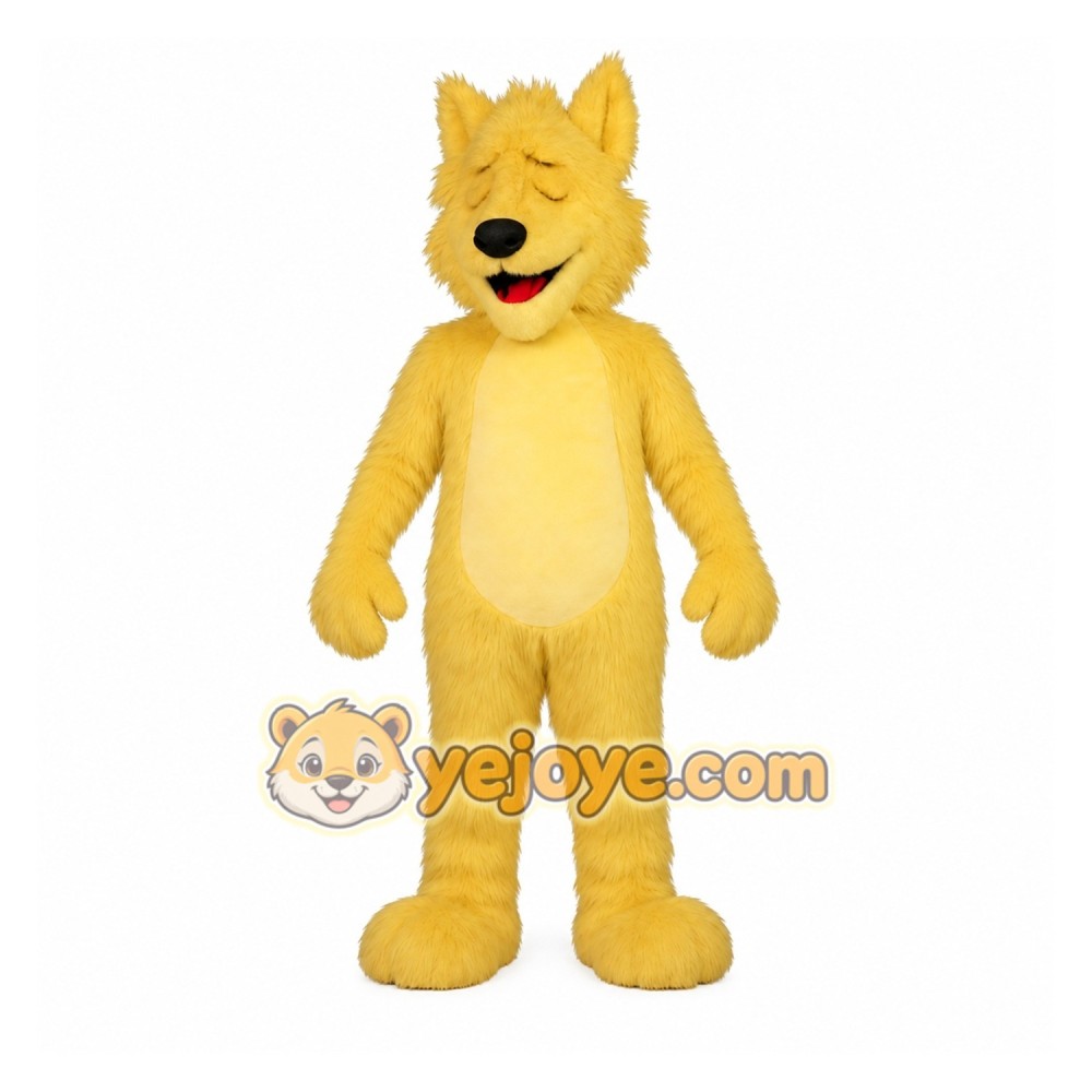 Yellow Wolf Mascot Costume