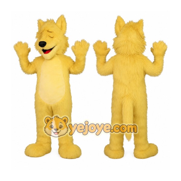 Yellow Wolf Mascot Costume