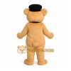 Light Brown Bear With Black Hat Mascot Costume Light Brown Bear With Black Hat Mascot Costume