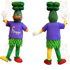 Green Purple Broccoli Vegetable Mascot Costume