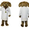 Brown White Doctor Dog Mascot Costume