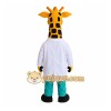 Yellow White Doctor Giraffe Mascot Costume