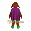 Brown White Purple Superhero Dog Mascot Costume