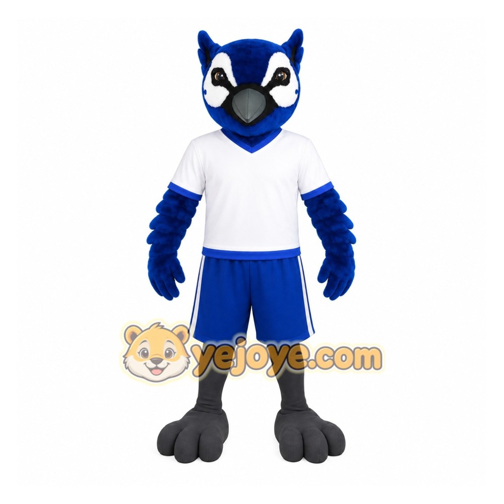 Royal Blue White Gray Blue Jay Mascot Costume