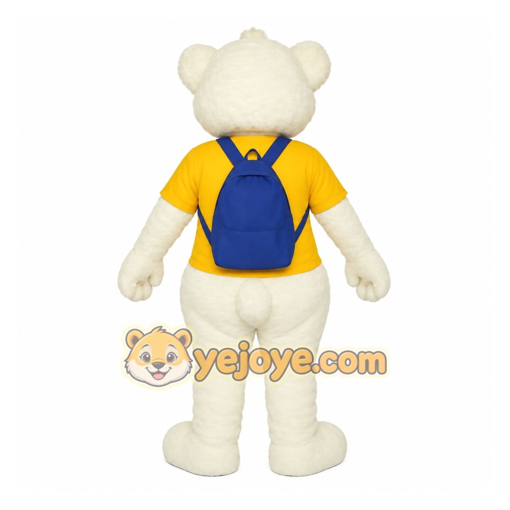White Yellow Blue Bear Mascot Costume White Yellow Blue Bear Mascot Costume