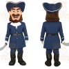 Navy Blue Bearded Pirate Mascot Costume