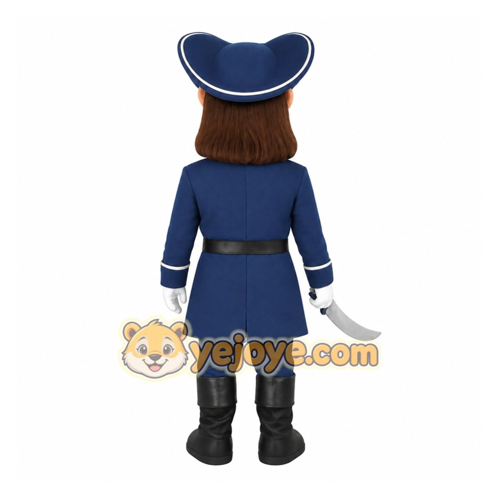 Navy Blue Bearded Pirate Mascot Costume Navy Blue Bearded Pirate Mascot Costume