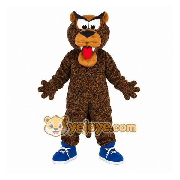 Brown Black Spotted Leopard Mascot Costume