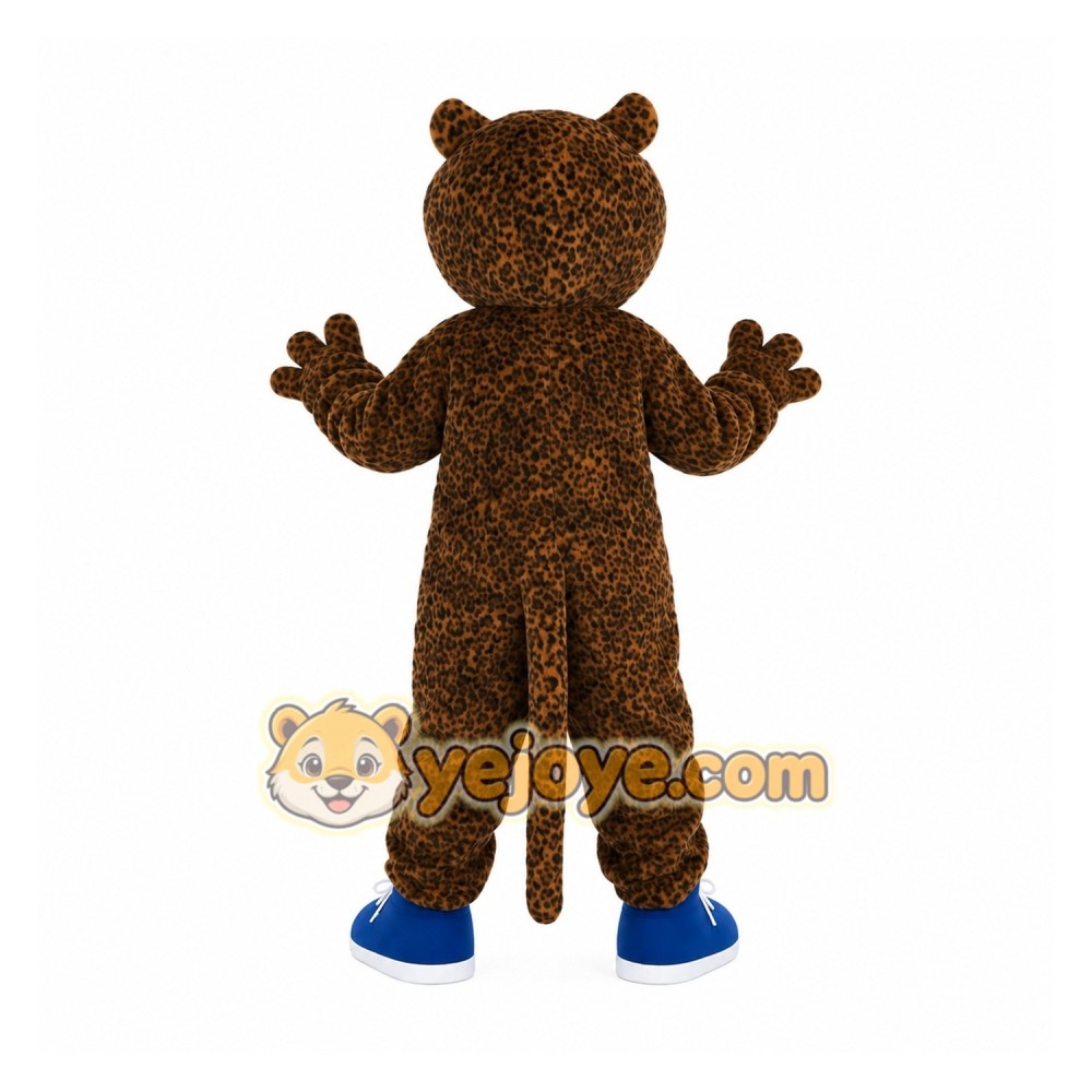 Brown Black Spotted Leopard Mascot Costume Brown Black Spotted Leopard Mascot Costume