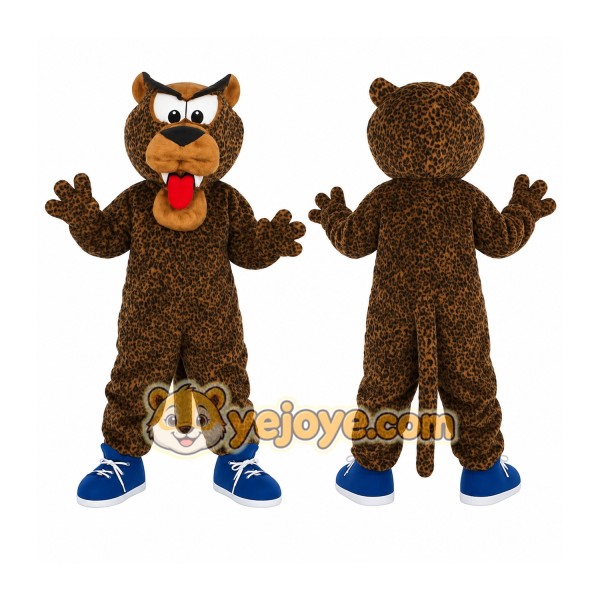Brown Black Spotted Leopard Mascot Costume
