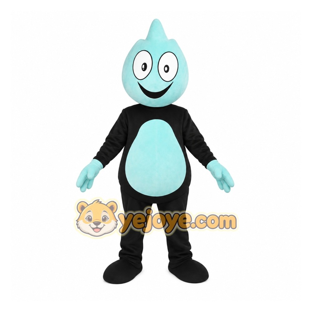 Light Blue Black Gas Flame Mascot Costume Light Blue Black Gas Flame Mascot Costume