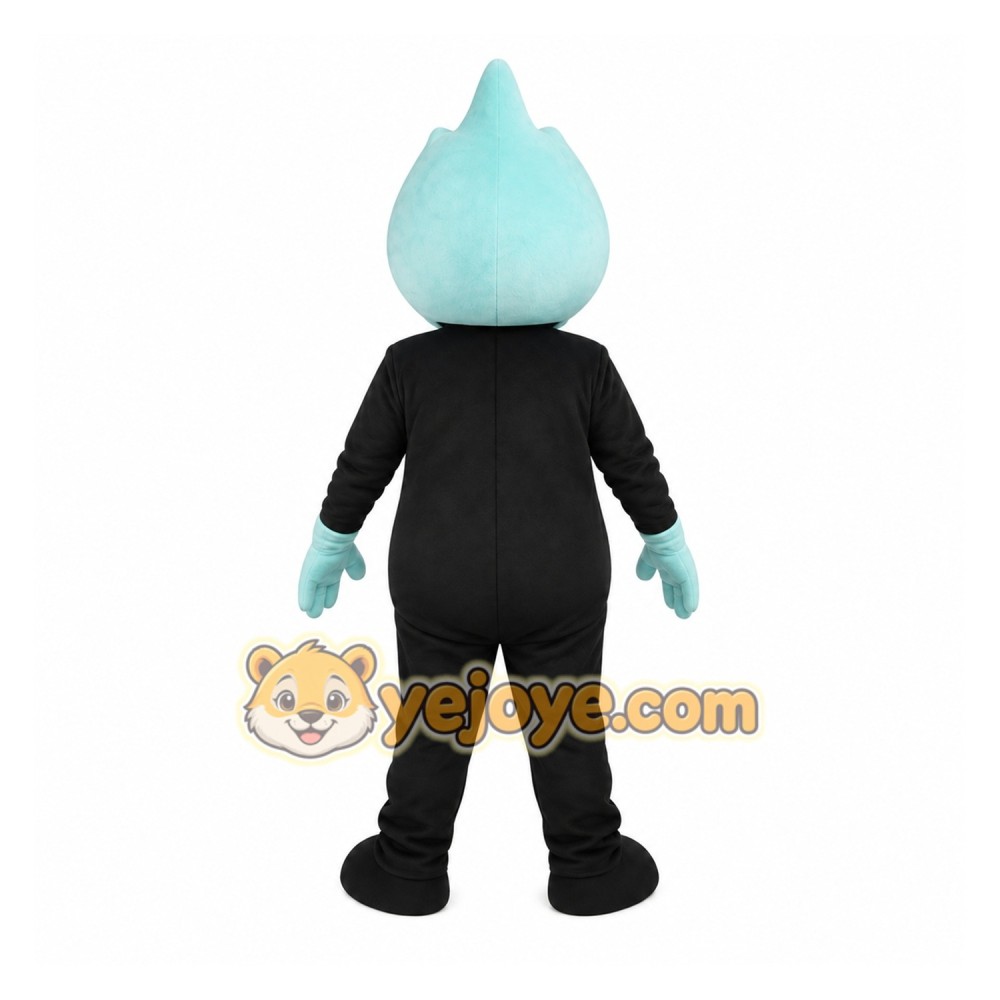 Light Blue Black Gas Flame Mascot Costume Light Blue Black Gas Flame Mascot Costume