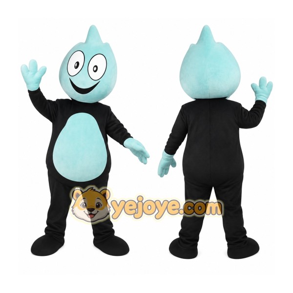 Light Blue Black Gas Flame Mascot Costume