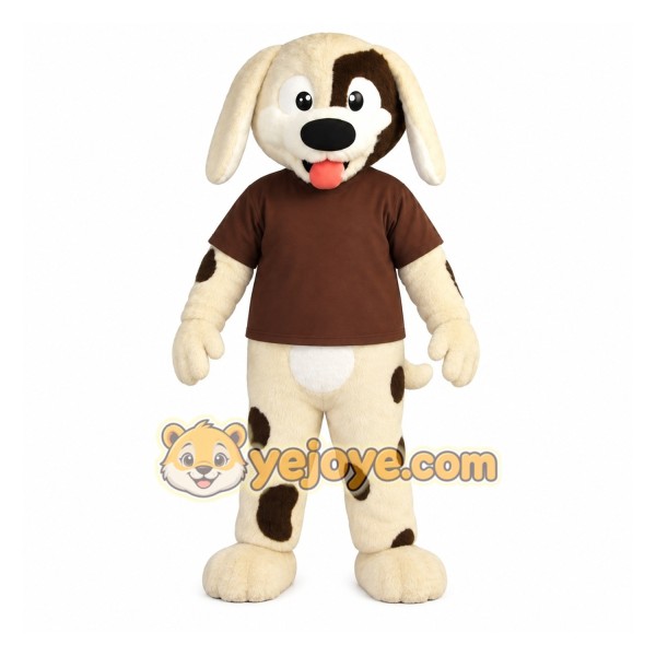 Cream Brown Spotted Dog Mascot Costume Cream Brown Spotted Dog Mascot Costume