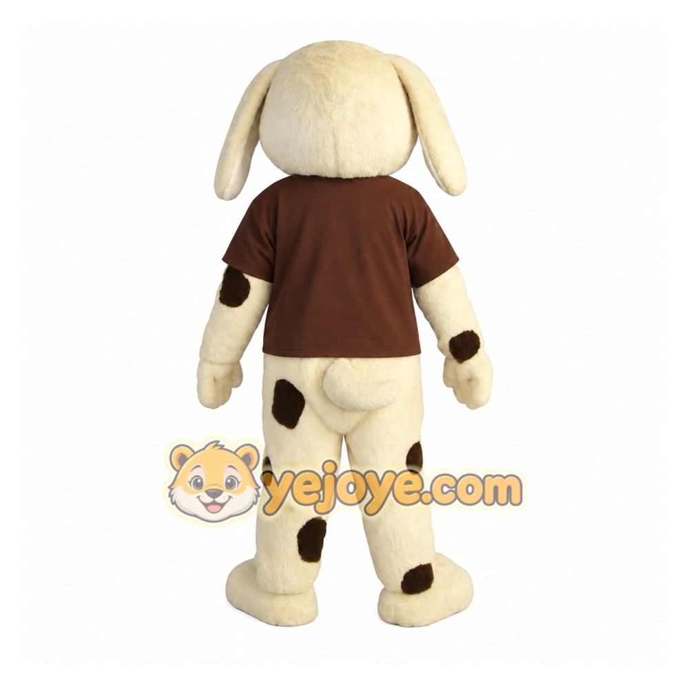 Cream Brown Spotted Dog Mascot Costume Cream Brown Spotted Dog Mascot Costume