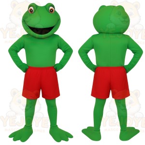 Green Frog With Red Shorts Mascot Costume