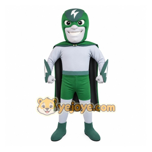 Green Gray Superhero Man Mascot Costume