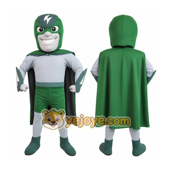 Green Gray Superhero Man Mascot Costume