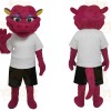 Magenta Yellow White Dragon Mascot Costume