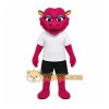 Magenta Yellow White Dragon Mascot Costume Magenta Yellow White Dragon Mascot Costume
