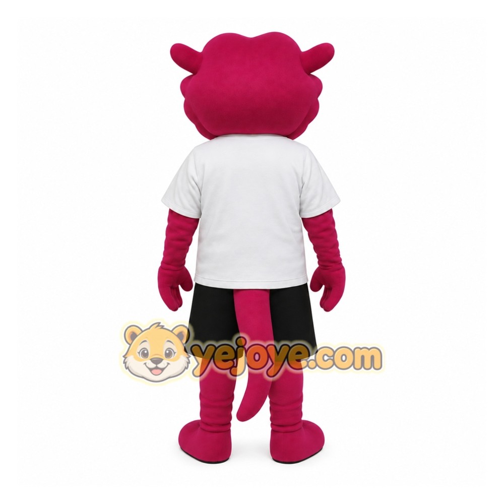Magenta Yellow White Dragon Mascot Costume Magenta Yellow White Dragon Mascot Costume