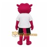 Magenta Yellow White Dragon Mascot Costume Magenta Yellow White Dragon Mascot Costume