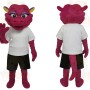 Magenta Yellow White Dragon Mascot Costume