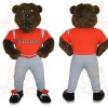 Brown Orange Baseball Bear Mascot Costume