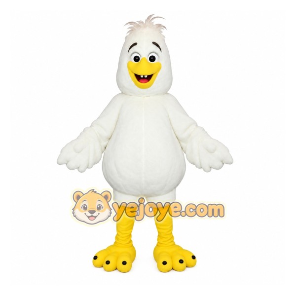 White Yellow Chicken Mascot Costume White Yellow Chicken Mascot Costume