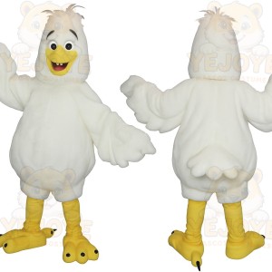 White Yellow Chicken Mascot Costume