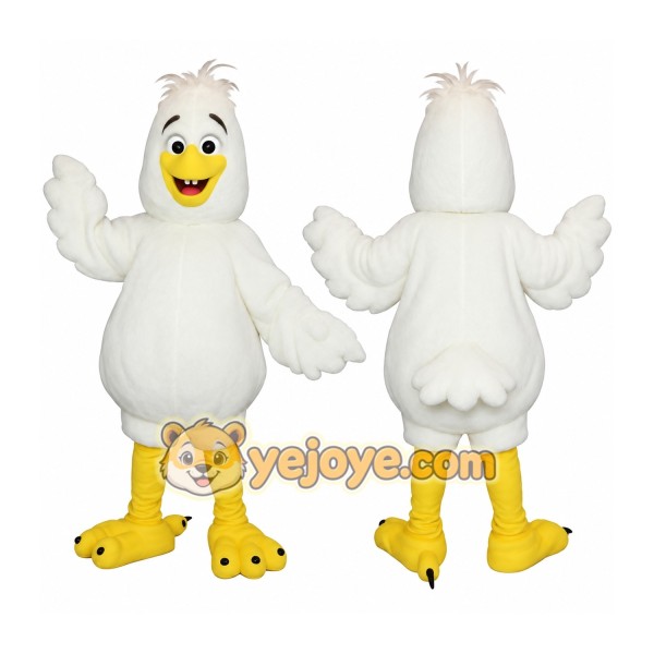 White Yellow Chicken Mascot Costume